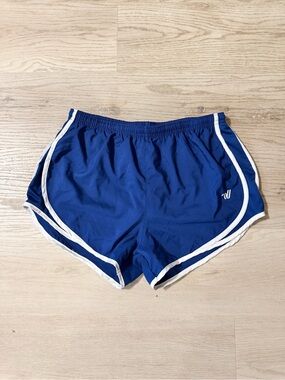 Varsity navy blue cheer Shorts with White Trim size medium